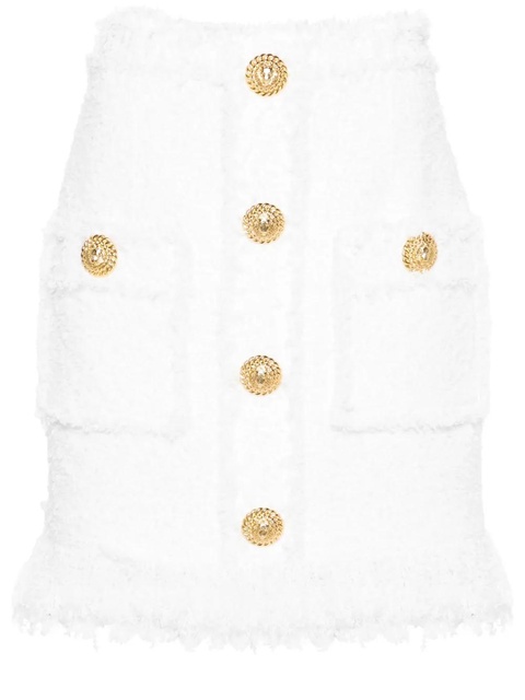 Balmain high-waist tweed miniskirt - White - zdjęcie produktu nr 1