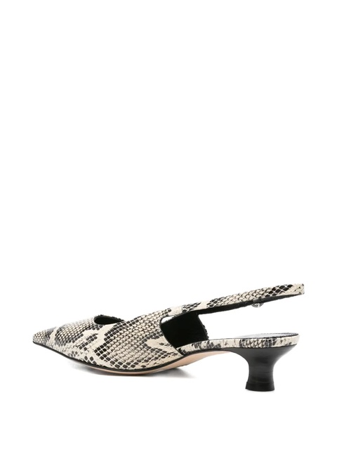 Aeyde 40mm snakeskin slingback pumps - Neutrals - zdjęcie produktu nr 1