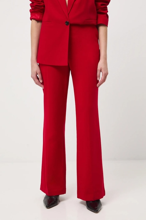 Medicine spodnie damskie kolor czerwony szerokie medium waist - zdjęcie produktu nr 2