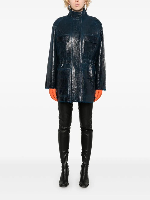 FENDI leather coat - Blue - zdjęcie produktu nr 2