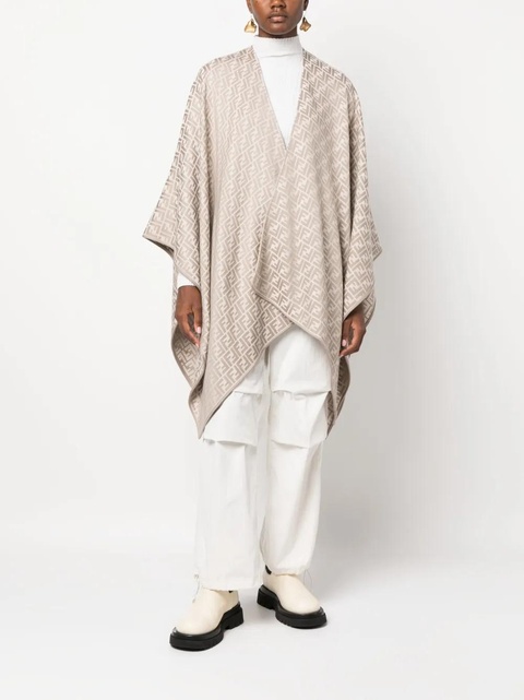 FENDI FF-monogram knitted cape - Neutrals - zdjęcie produktu nr 2