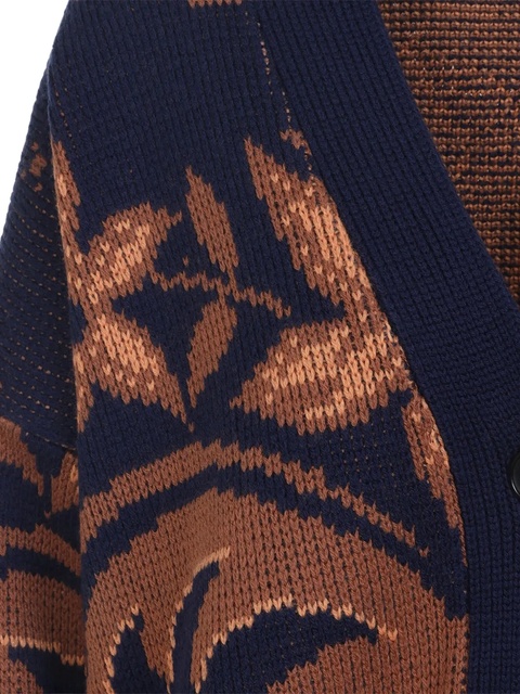 ETRO jacquard-pattern wool cardigan - Blue - zdjęcie produktu nr 2