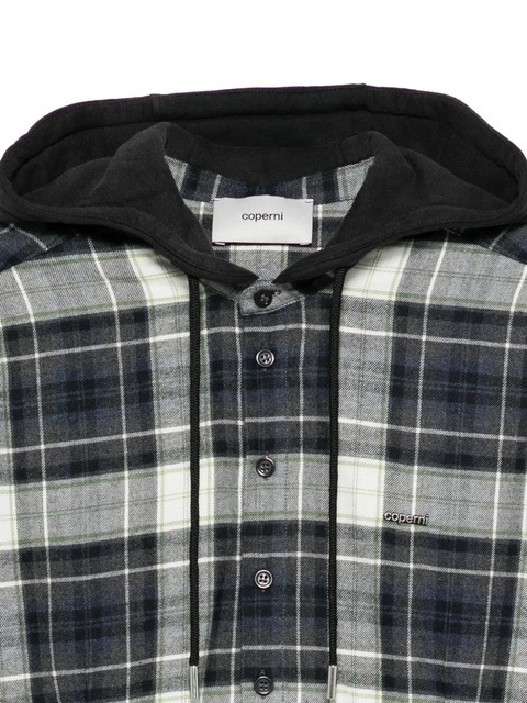 Coperni plaid-pattern hooded shirt - White - zdjęcie produktu nr 2