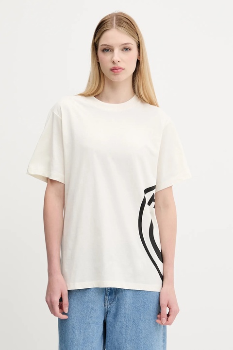 Hugo Blue t-shirt bawełniany damski kolor beżowy 50545053 - zdjęcie produktu nr 1