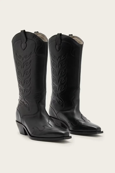 AllSaints kowbojki skórzane DOLLY BOOT damskie kolor czarny na słupku W063FC - zdjęcie produktu nr 1