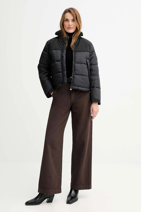 G-Star spodnie bawełniane damskie kolor brązowy szerokie high waist D26432.E078 - zdjęcie produktu nr 2