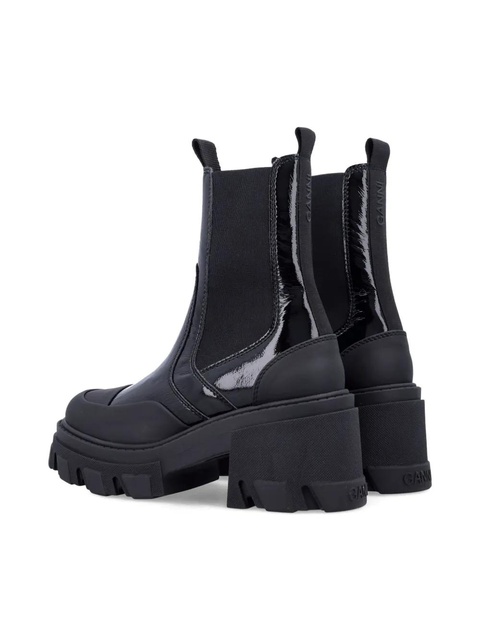 GANNI patent-leather cleated Chelsea boots - Black - zdjęcie produktu nr 2
