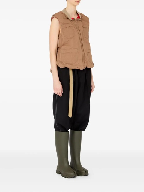 Maison Margiela linen-blend waistcoat - Brown - zdjęcie produktu nr 2