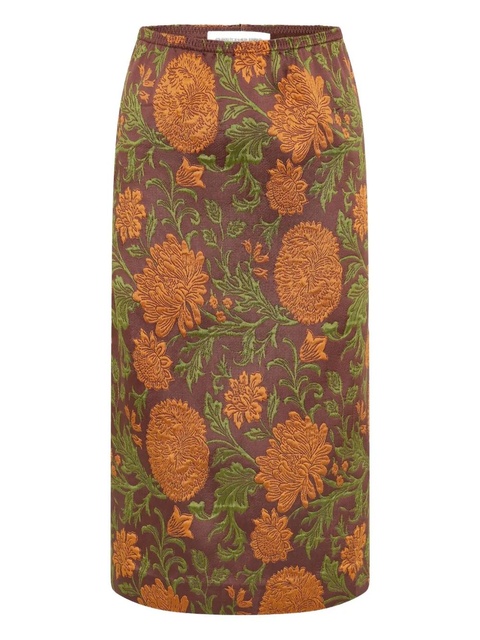 Christopher Esber upholstered brocade midi skirt - Brown - zdjęcie produktu nr 1