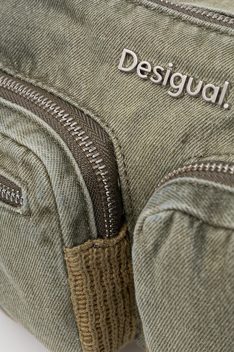 Desigual torebka jeansowa BRAVO HYBRID DENIM HAB kolor zielony 25WAXD03 - zdjęcie produktu nr 2