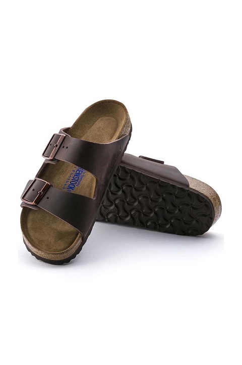 Birkenstock klapki skórzane Arizona damskie kolor brązowy 452763 - zdjęcie produktu nr 2