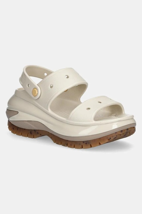 Crocs klapki Classic Mega Crush Sandal damskie kolor brązowy na platformie 207989.214 - zdjęcie produktu nr 1
