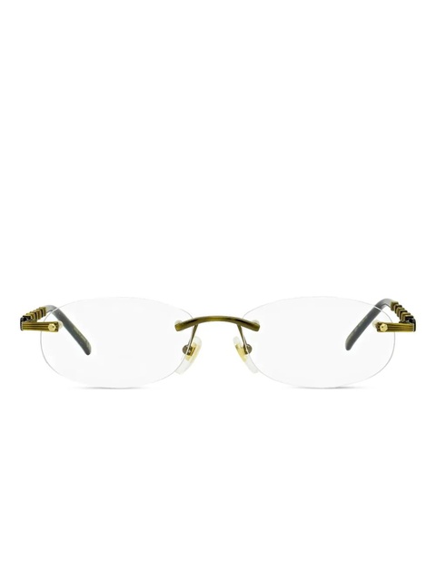 Gucci Eyewear bamboo-detail rimless glasses - Gold - zdjęcie produktu nr 1