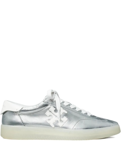 Tory Burch Phoenix metallic-leather sneakers - Silver - zdjęcie produktu nr 1