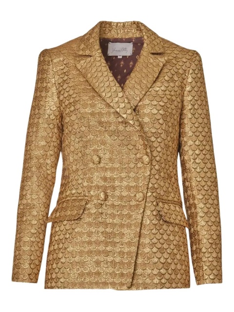 Johanna Ortiz Tranquility jacquard double-breasted blazer - Gold - zdjęcie produktu nr 1