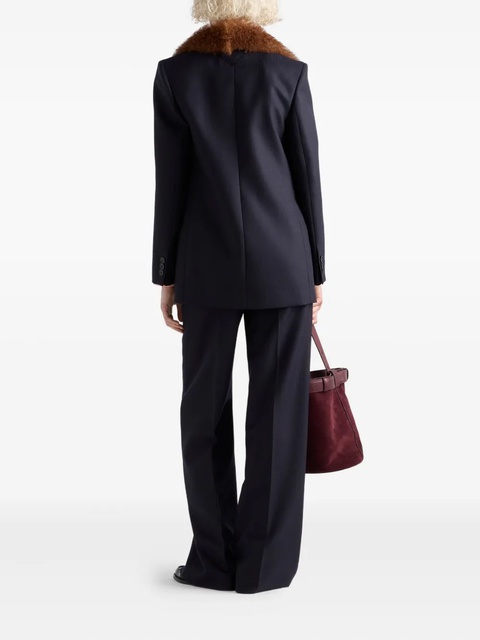 Prada herringbone triangle-logo trousers - Blue - zdjęcie produktu nr 1