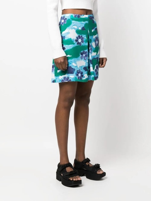 Marni floral-print mini skirt - Blue - zdjęcie produktu nr 2