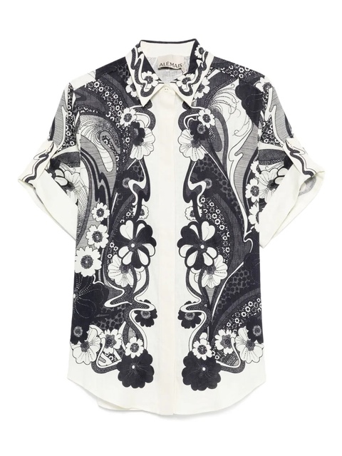 ALEMAIS floral-print short-sleeve shirt - Neutrals - zdjęcie produktu nr 1