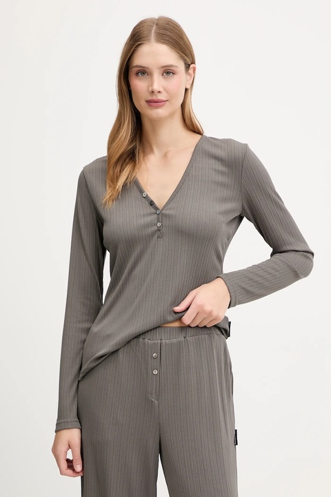 Karl Lagerfeld piżama ESSENTIAL damska kolor brązowy A3W45005 - zdjęcie produktu nr 2