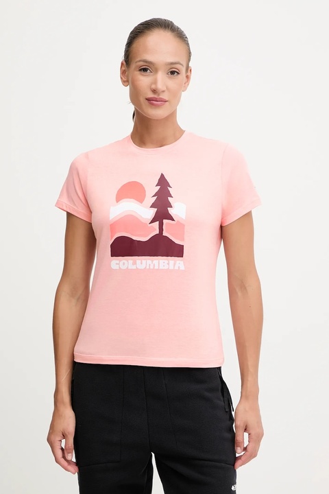 Columbia t-shirt Ruby Springs damski kolor różowy 2120061 - zdjęcie produktu nr 1