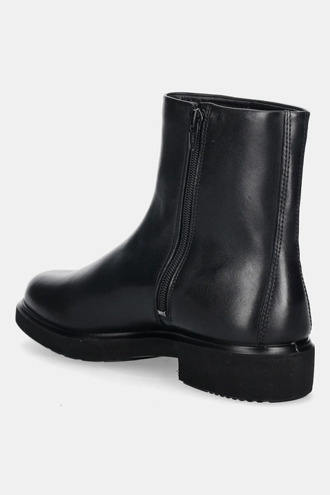 Ecco botki skórzane Metro Amsterdam Clean damskie kolor czarny na płaskim obcasie 222063-01001 - zdjęcie produktu nr 1