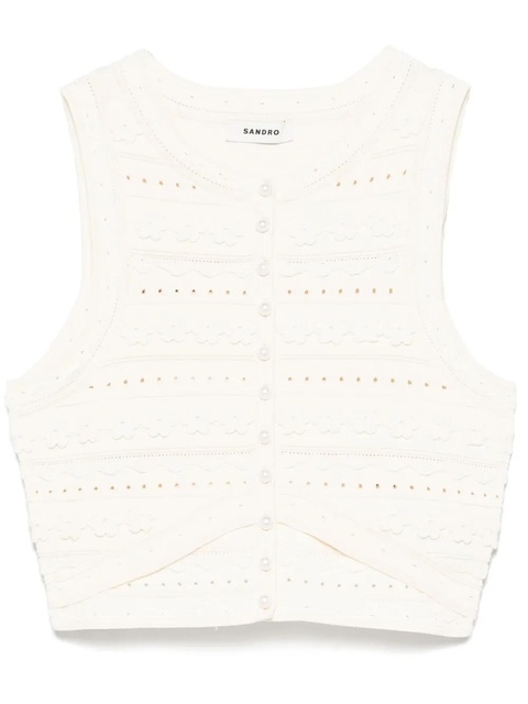 SANDRO crochet vest - Neutrals - zdjęcie produktu nr 1