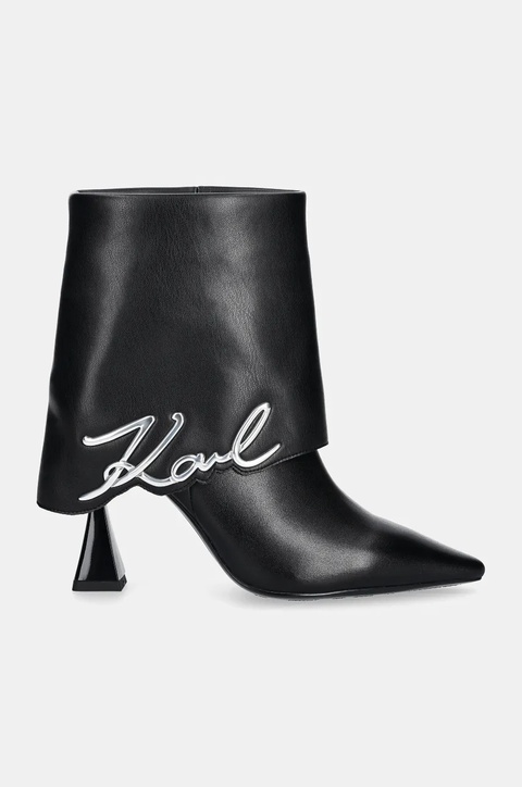 Karl Lagerfeld botki DEBUT II damskie kolor czarny na szpilce KL32044A - zdjęcie produktu nr 1