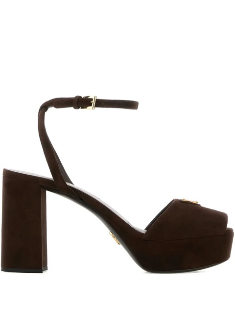 Prada 110mm platform ankle-strap sandals - Brown - zdjęcie produktu nr 1