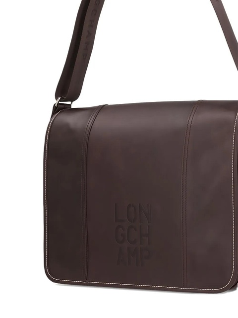 Longchamp embossed-logo leather cross body bag - Brown - zdjęcie produktu nr 2
