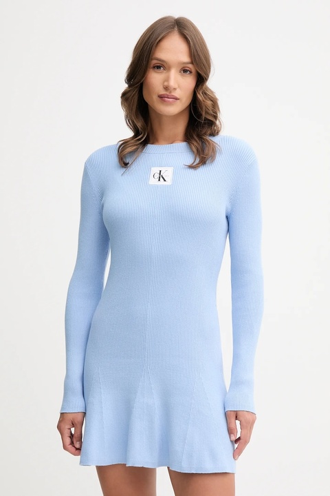 Calvin Klein Jeans sukienka kolor niebieski mini rozkloszowana LV047D307G - zdjęcie produktu nr 1