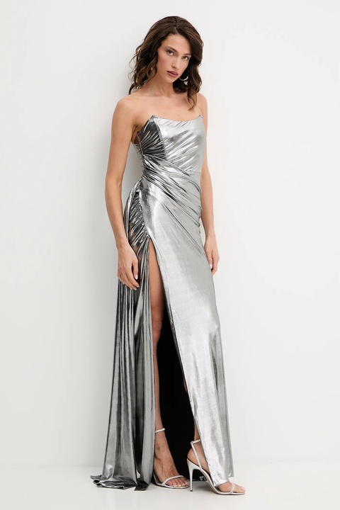 Retrofete sukienka Shivani kolor srebrny maxi dopasowana HL25-10581 - zdjęcie produktu nr 1