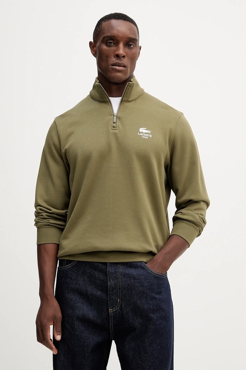 Lacoste bluza bawełniana kolor zielony z nadrukiem SH2735 - zdjęcie produktu nr 1