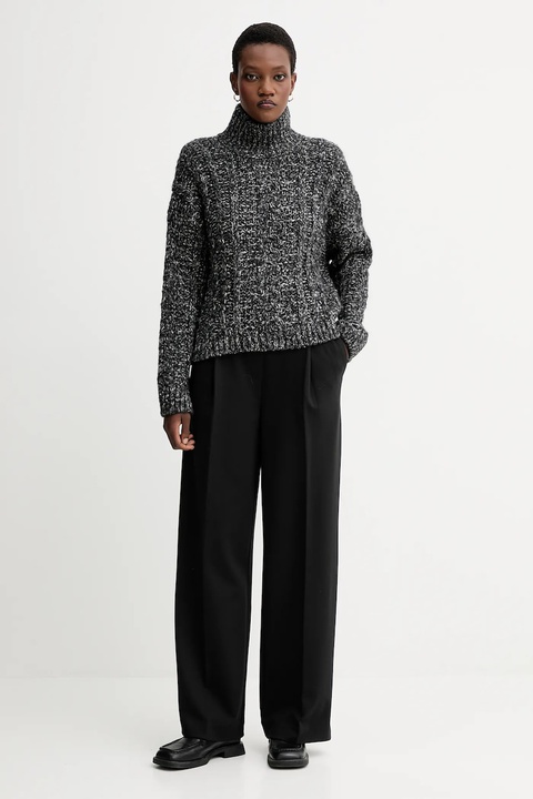 Marc O'Polo sweter z dodatkiem wełny damski kolor szary z golfem 509608560193 - zdjęcie produktu nr 2