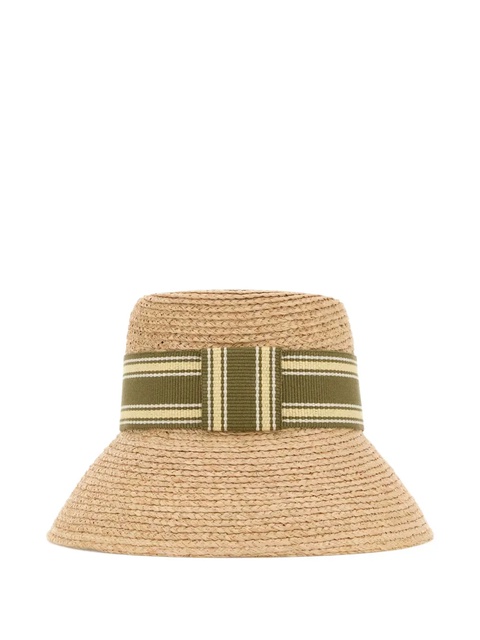 Miu Miu wide-brim logo-band hat - Neutrals - zdjęcie produktu nr 2