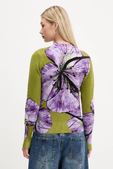 Desigual sweter ORQUIDEA LACROIX damski kolor fioletowy lekki 25WWJF42 - zdjęcie produktu nr 2