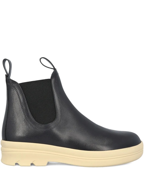 Loro Piana elastic-insert calfskin boots - Blue - zdjęcie produktu nr 1