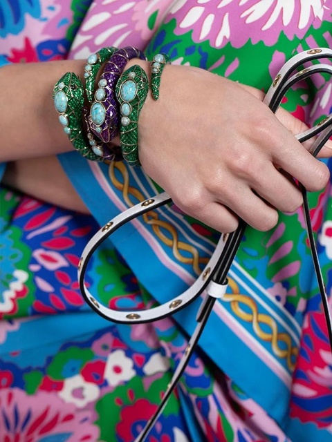 Aquazzura Serpente bangle bracelet - Green - zdjęcie produktu nr 1