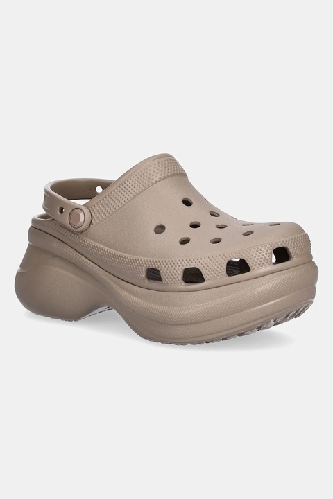 Crocs klapki Classic Bae Clog damskie kolor beżowy na platformie 206302 - zdjęcie produktu nr 1