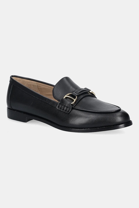 Lauren Ralph Lauren mokasyny skórzane Tasha Loafer damskie kolor czarny na płaskim obcasie 802P02121001 - zdjęcie produktu nr 1