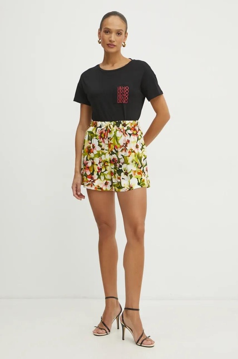 Liu Jo t-shirt bawełniany damski kolor czarny VA5152.JS923 - zdjęcie produktu nr 2