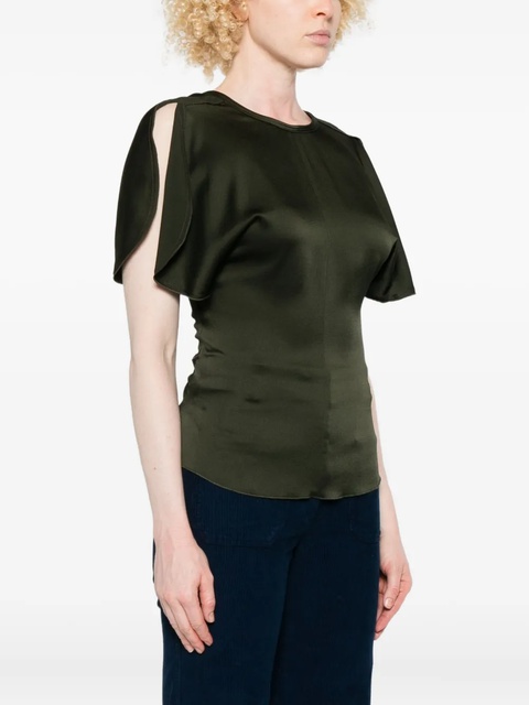 Victoria Beckham draped-sleeve blouse - Green - zdjęcie produktu nr 1