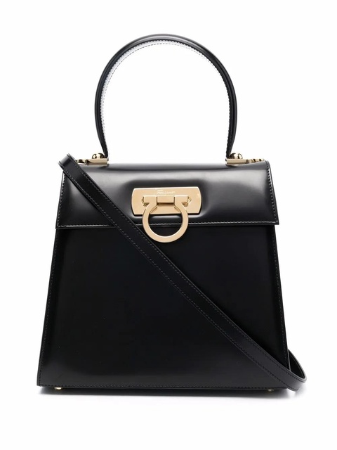 Ferragamo Gancini flip-lock leather bag - Black - zdjęcie produktu nr 1