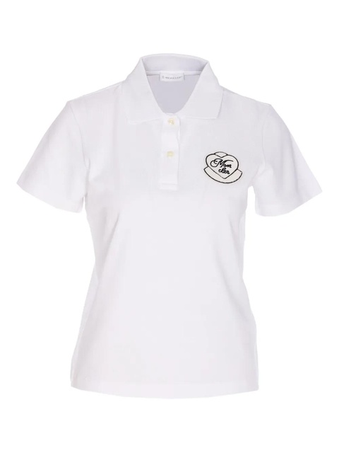 Moncler logo-patch polo shirt - White - zdjęcie produktu nr 1