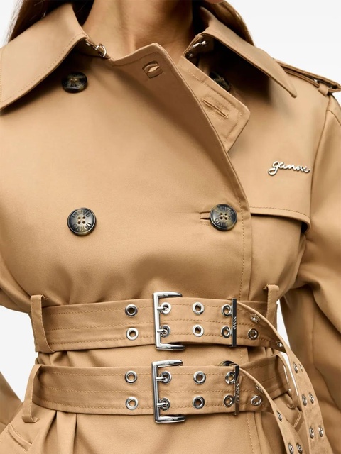 GANNI belted trench coat - Brown - zdjęcie produktu nr 2