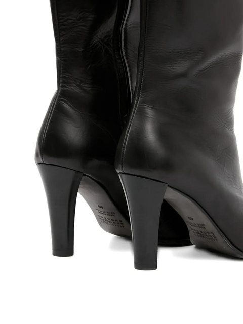 MM6 Maison Margiela leather knee-high boots - Black - zdjęcie produktu nr 2