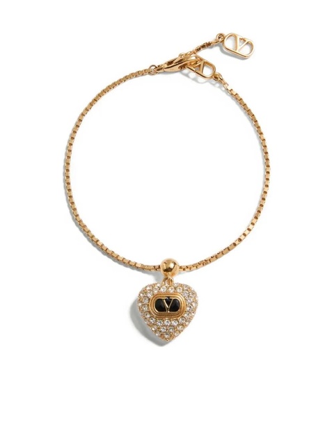 Valentino Garavani Coeur Royal crystal-embellished heart bracelet - Gold - zdjęcie produktu nr 1