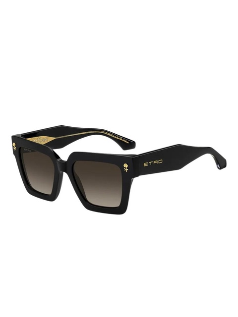 ETRO rose-embellished square sunglasses - Black - zdjęcie produktu nr 2