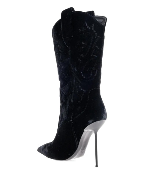 Paris Texas 105mm Lidia embroidered heeled boots - Black - zdjęcie produktu nr 2