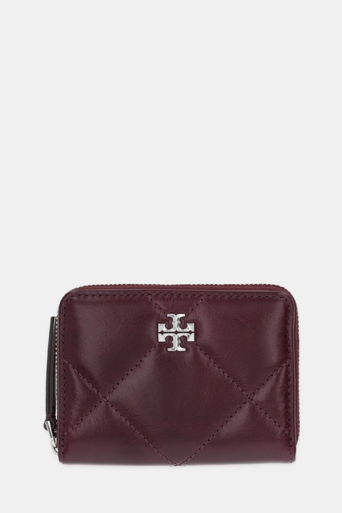 Tory Burch portfel skórzany Kira Diamond Quilt damski kolor bordowy 174397.500 - zdjęcie produktu nr 1