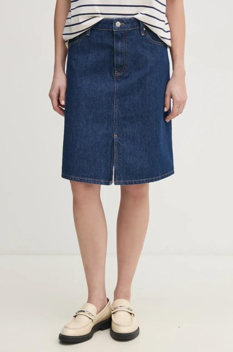 Tommy Hilfiger spódnica jeansowa kolor granatowy mini prosta WW0WW44390 - zdjęcie produktu nr 1